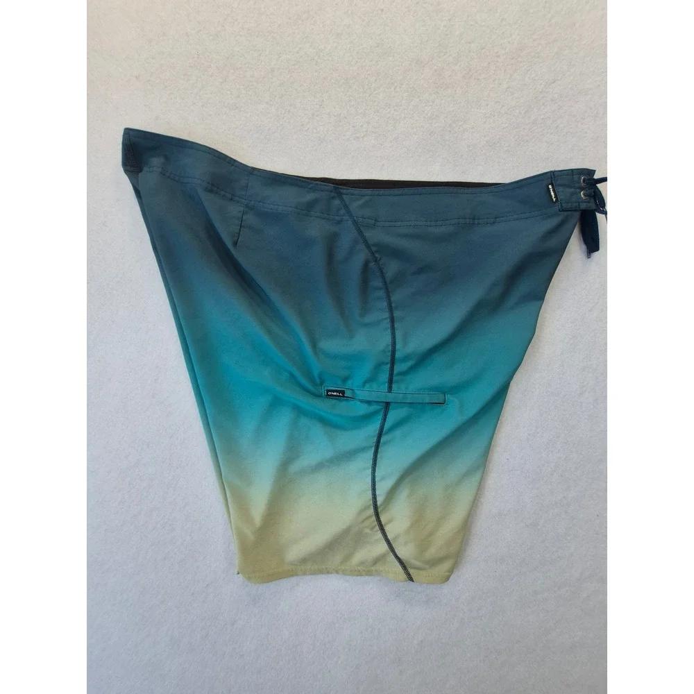 O'Neill Hyperfreak Ombre Board Shorts Stretch Teal Green Men's 44